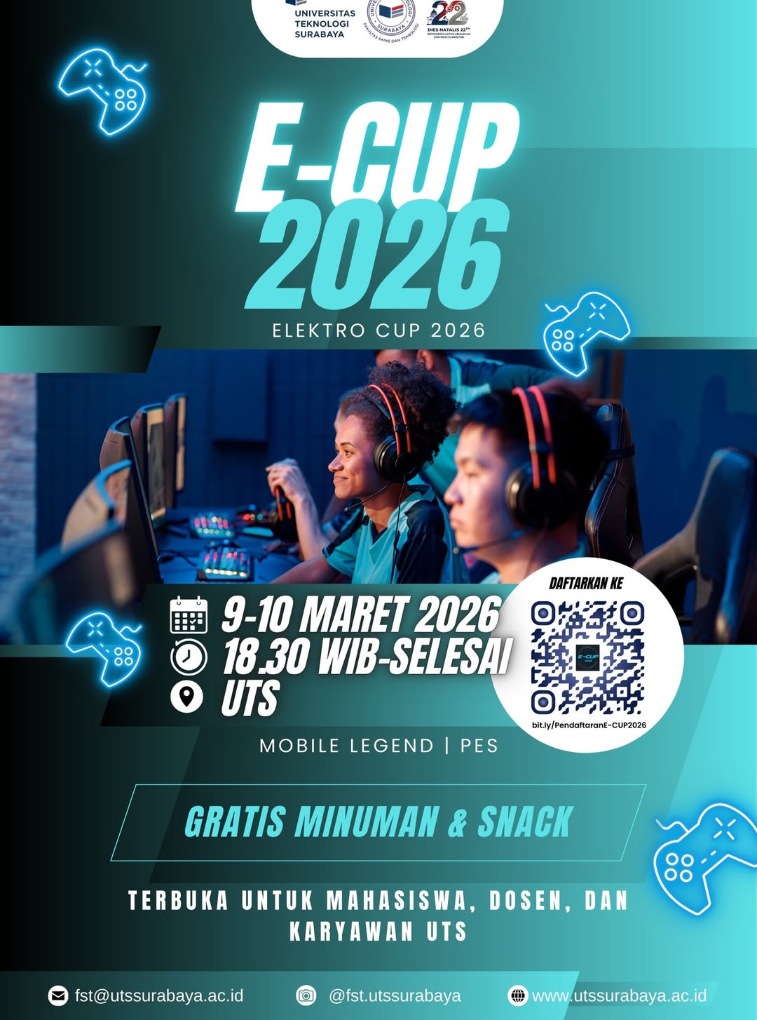Ayo Meriahkan E-CUP 2026: Kompetisi E-Sport Spesial Dies Natalis ke-22 UTS!