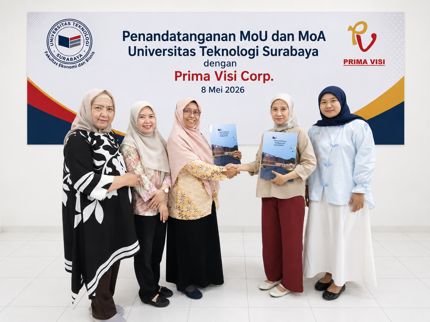 Fakultas Ekonomi dan Bisnis (FEB), Universitas Teknologi Surabaya dan Prima Visi Corporation Tandatangani MoU dan MoA Penguatan Tridharma Perguruan Tinggi