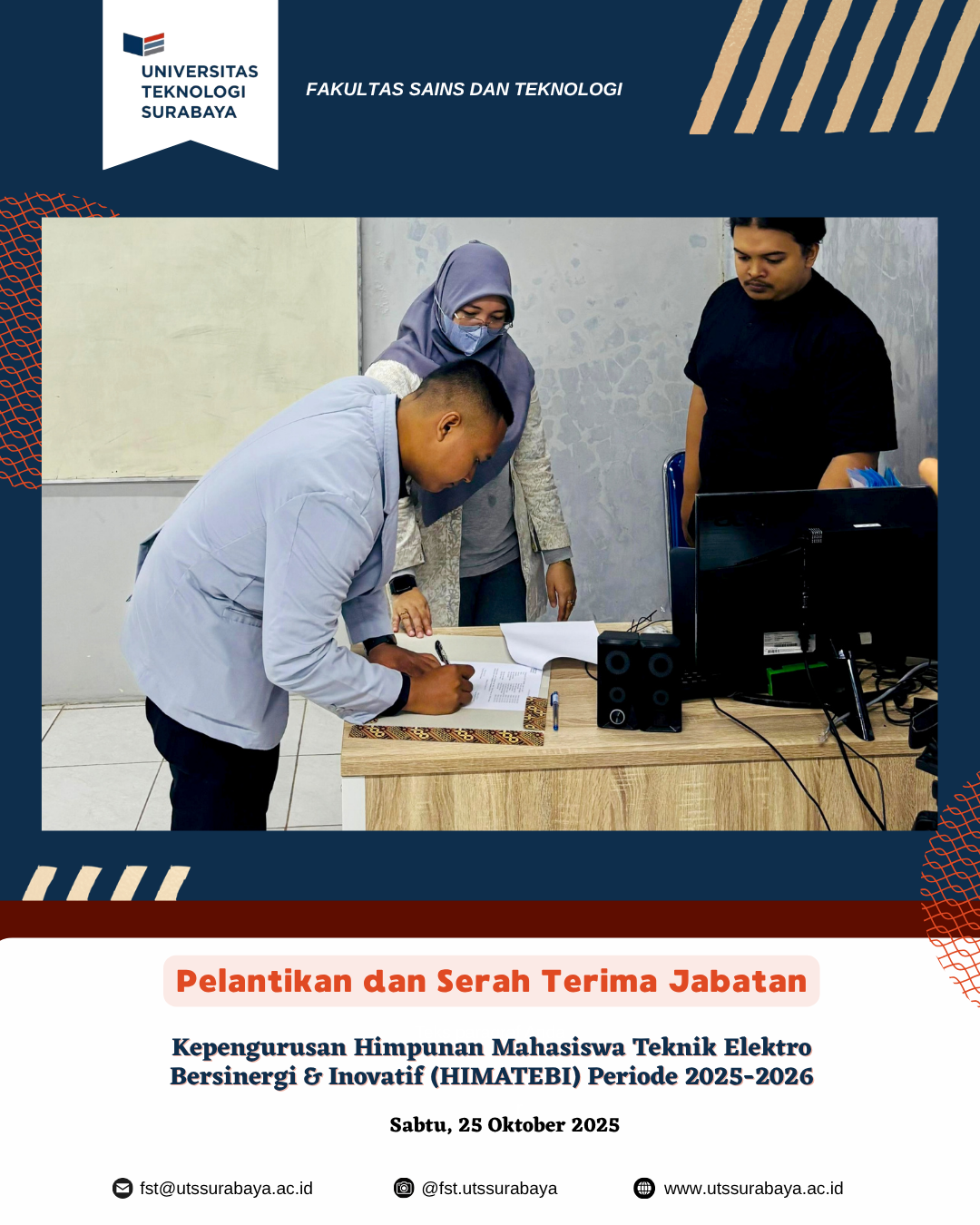 Estafet Kepemimpinan: Pelantikan dan Serah Terima Jabatan HIMATEBI UTS Periode 2025-2026